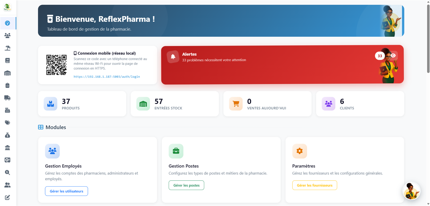 Tableau de bord TsariPharm sur ordinateur